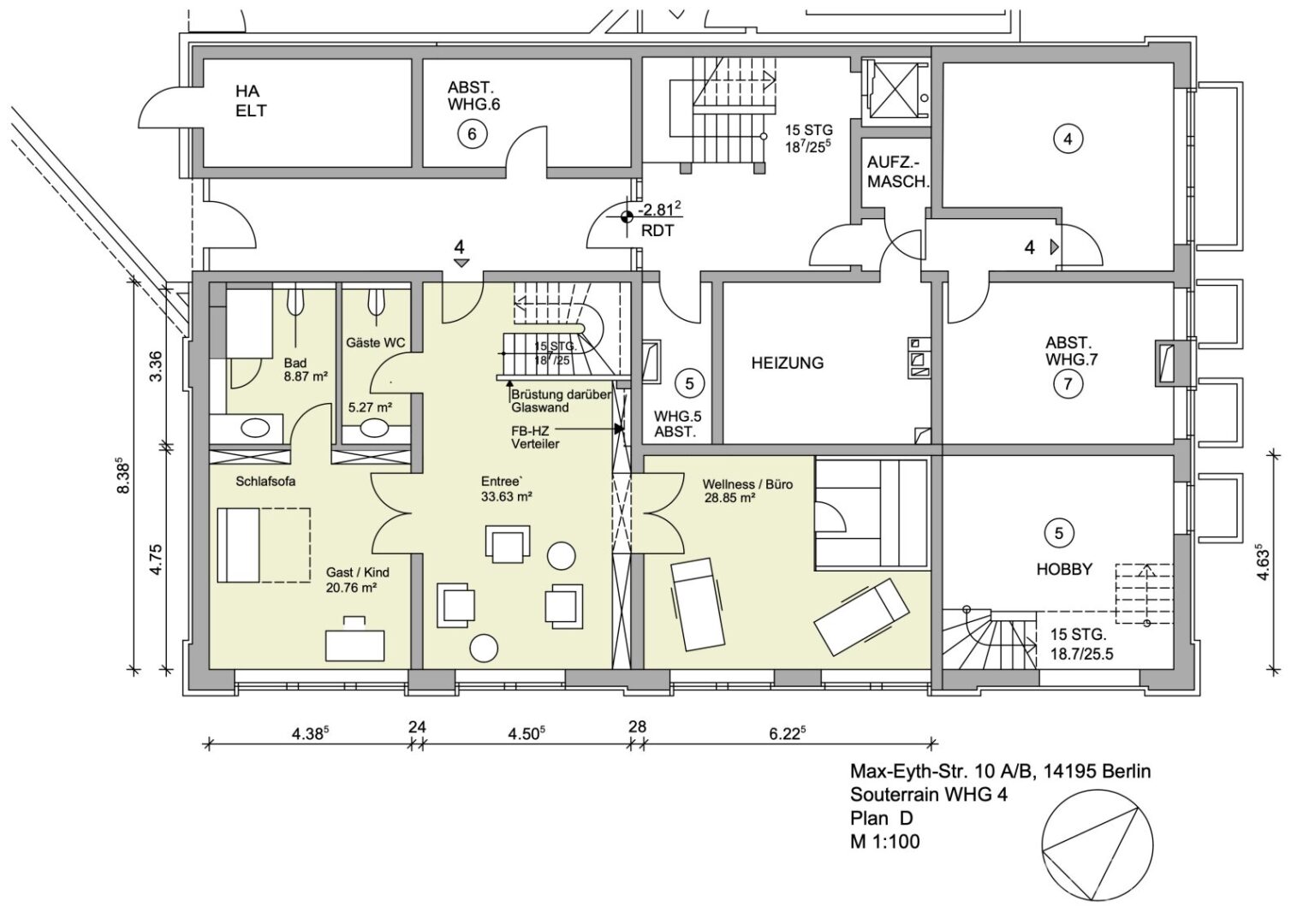 Grundriss Souterrain D1